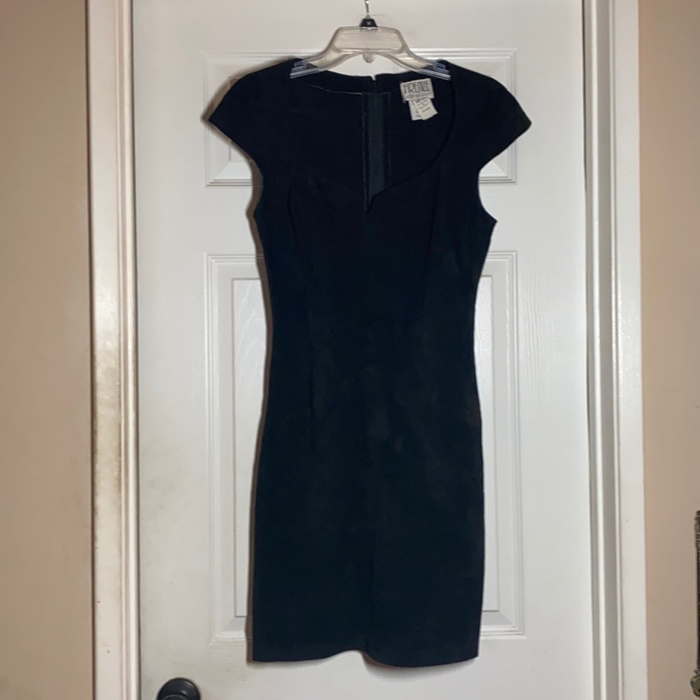Vintage genuine suede wiggle dress